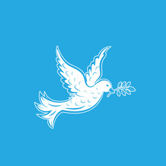 Fototapeta na wymiar Peace dove and olive branch vector illustration