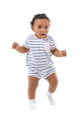 Cute African-American baby isolated on white