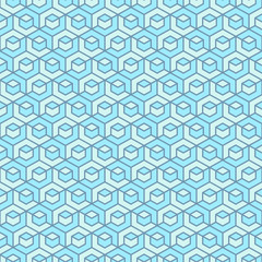 Cover template design with blue geometric pattern