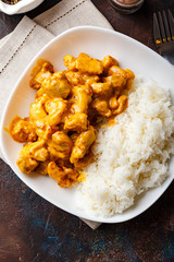 Curried Coconut Chicken with rise