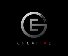 Letter E Digital Network , Technology and digital abstract line network circuit vector logo.