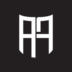 AF Logo monogram with ribbon style design template on black background