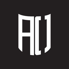 AO Logo monogram with ribbon style design template on black background