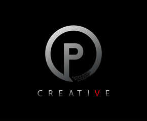 Letter P Digital Network , Technology and digital abstract line network circuit vector logo.