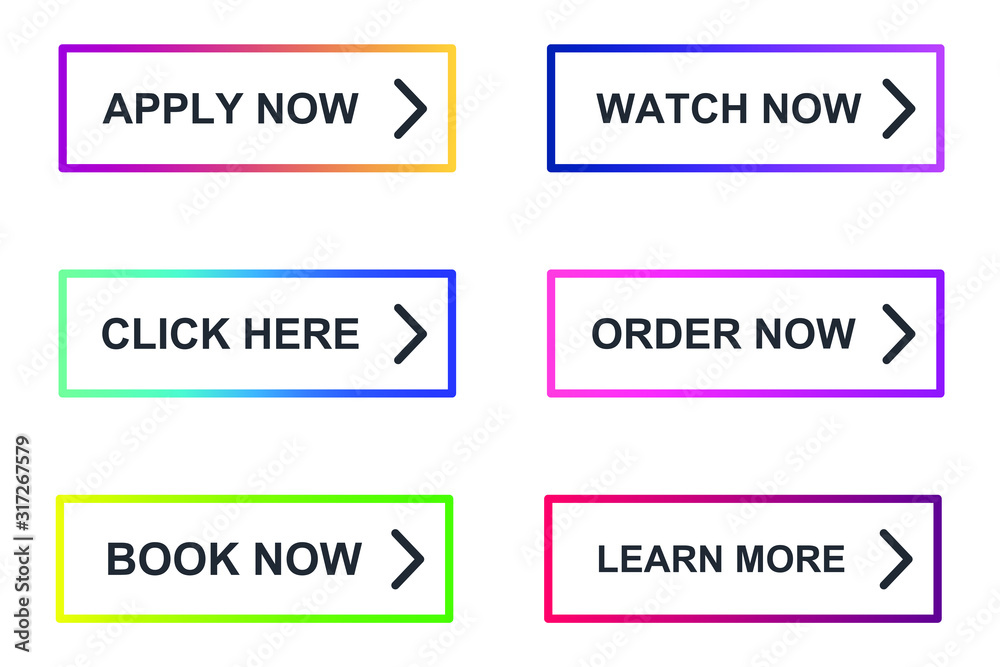 Aufkleber Set of modern material style buttons for website, mobile app and infographic template Different gradient colors illustration graphic and web design.