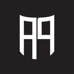 AP Logo monogram with ribbon style design template on black background