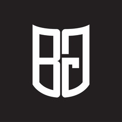 BG Logo monogram with ribbon style design template on black background