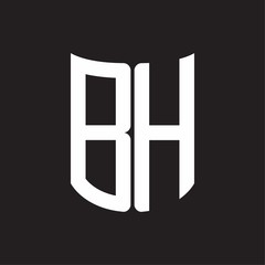 BH Logo monogram with ribbon style design template on black background