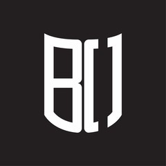 BO Logo monogram with ribbon style design template on black background