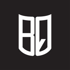 BQ Logo monogram with ribbon style design template on black background