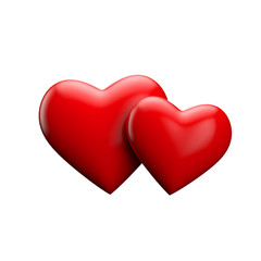3D Rendering of a romantic red love heart