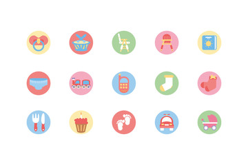 Isolated baby objects and toys icon set vector design