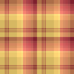 Seamless pattern in berry red and dark yellow colors for plaid, fabric, textile, clothes, tablecloth and other things. Vector image.