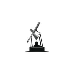 Obraz premium Windmill logo template vector icon illustration design
