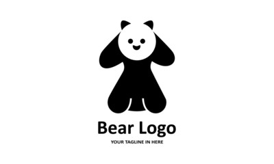 The flat bear logo concept is perfect for business, technology, contractor and housing symbols, health,sport, restaurants, education
