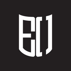 EO Logo monogram with ribbon style design template on black background