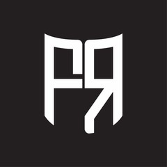 FR Logo monogram with ribbon style design template on black background