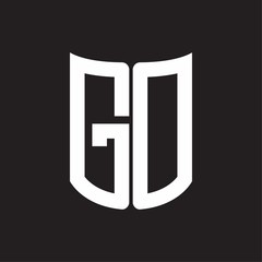 GD Logo monogram with ribbon style design template on black background