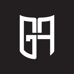 GF Logo monogram with ribbon style design template on black background