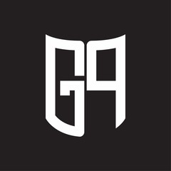GP Logo monogram with ribbon style design template on black background