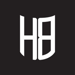 HB Logo monogram with ribbon style design template on black background
