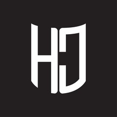 HC Logo monogram with ribbon style design template on black background
