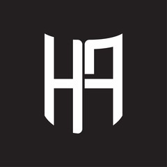 HF Logo monogram with ribbon style design template on black background