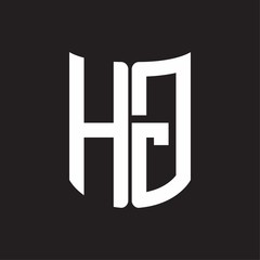 HG Logo monogram with ribbon style design template on black background