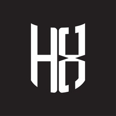 HX Logo monogram with ribbon style design template on black background