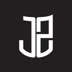 JZ Logo monogram with ribbon style design template on black background