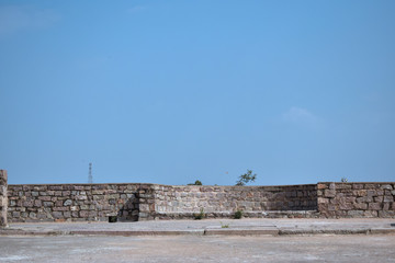 Fototapeta premium Old Abandoned Ancient Fort Top View