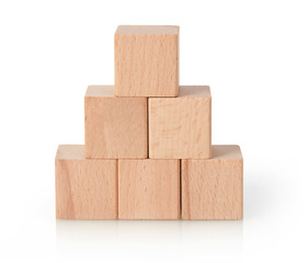 Wooden cubes pyramid