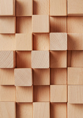 Wall texture with wood blocks