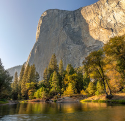 Looking Up at El Capitan at Sunrise, Yosemite Valley