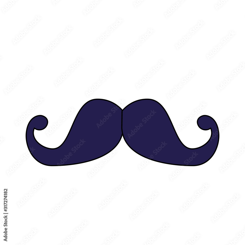 Poster isolated male mustache vector design