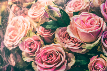 Wall of flowers in a flower shop