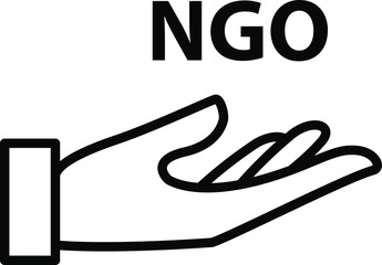 NGO care icon, vector line illustration