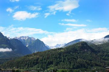Fototapeta na wymiar Austria. Landscape with Austrian Alps. Summer in mountains.