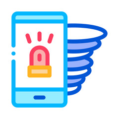 Alarm Smartphone Icon Vector. Outline Alarm Smartphone Sign. Isolated Contour Symbol Illustration