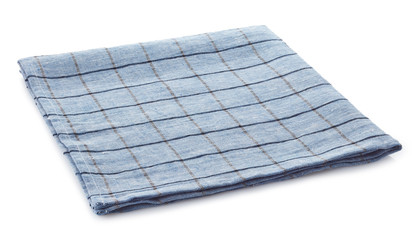 Light blue checkered cotton napkin