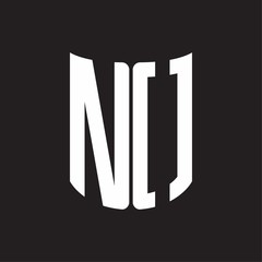 NO Logo monogram with ribbon style design template on black background