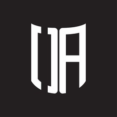 OA Logo monogram with ribbon style design template on black background