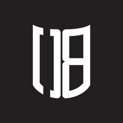 OB Logo monogram with ribbon style design template on black background