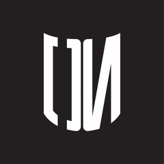 ON Logo monogram with ribbon style design template on black background