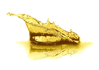 Fototapeta premium Splash of natural cooking oil on white background