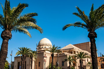 Fototapeta na wymiar View of the Roal Theatre in Marrakech or Marrakesh, Morocco