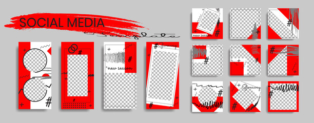 Editable social media post template. instagram story collections and post frame. Collage. Giveaway. layout. Mock up for marketing promotion. cover. banner. Social networking background. square puzzle.