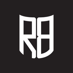 RB Logo monogram with ribbon style design template on black background