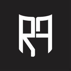 RF Logo monogram with ribbon style design template on black background