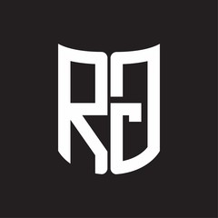 RG Logo monogram with ribbon style design template on black background